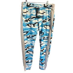 AQ Sport Unisex  Blue Camo Track Pants Sz XL NWT (34/36)